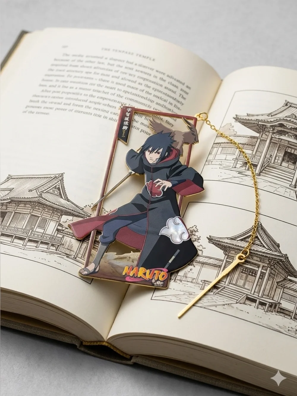 Naruto Sasuke Uchiha Metal Bookmark | Akatsuki Anime Collectible
